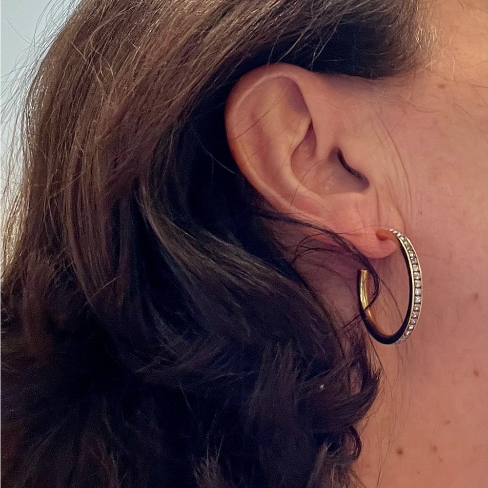 Bloomingdale’s Hoop Earrings with Cubic Zirconia Stones